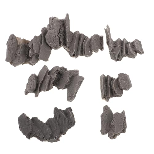 VILLCASE 6 Stück Teiliges Miniatur Dekorative Gartensteine mit Antiker Steinstruktur Vielseitig Einsetzbar für Diorama Miniatur Gartenwege Sandtisch Modelllandschaft Langlebig und von VILLCASE