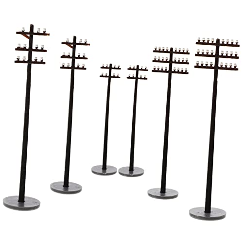 VILLCASE 6 Stücke Micro Landschaft Garten Zug Zubehör Garten Lichter Dekorative Modelleisenbahnen Kleine Telegrafenmast Telefonmast Abs Kind Sandtisch Sandtisch von VILLCASE