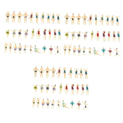 VILLCASE 90 STK Charakterpuppenmodell Modellbau Mini-Strandmenschen Badeanzüge Figuren plastische Ornamente Modelle menschliche Modellverzierung gefälschter menschlicher Schmuck Sandkasten von VILLCASE