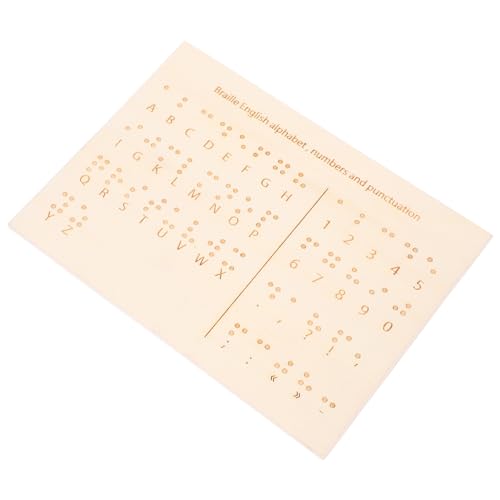 VILLCASE Holz-lernbrett Braille-Buchstaben Zahlen Blinde Menschen Lehrmittel Zugängliches Bildungswerkzeug von VILLCASE