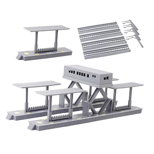 VILLCASE DIY Modelleisenbahn Zubehör mit Miniatur Bahnsteig Schienen Fahrleitungsmasten und Wartehalle Langlebige Bahnanlagen Landschaftsbau für Sandtafeln und Modelleisenbahn VILLCASE DIY Modelleisenbahn Zubehör mit Miniatur Bahnsteig Schienen Fahrleitungsmasten und Wartehalle Langlebige Bahnanlagen Landschaftsbau für Sandtafeln und Modelleisenbahn von VILLCASE