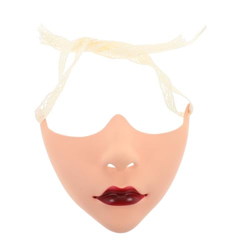 VILLCASE Handbemalte Maske mit Hautfarbener Oberfläche und Roten Lippen für Theater Karneval und Maskenbälle Bequemes Ergonomisches Design für Stundenlangen Tragekomfort VILLCASE Handbemalte Maske mit Hautfarbener Oberfläche und Roten Lippen für Theater Karneval und Maskenbälle Bequemes Ergonomisches Design für Stundenlangen Tragekomfort von VILLCASE