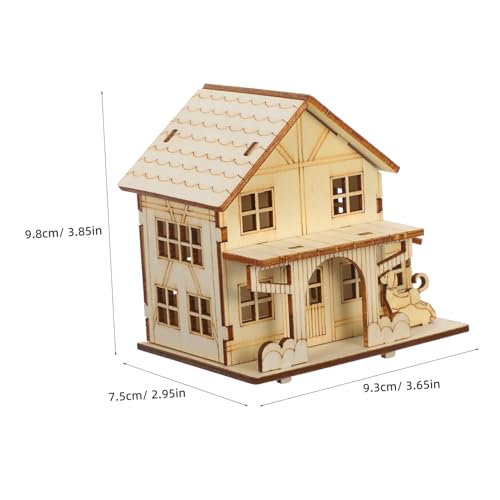 VILLCASE Holzvilla DIY Bausatz mit LED Licht Holzhaus Modell Kit Rustikales Gartenhaus Bastelset Stabiles Holzmaterial Pädagogisches Puzzle für Erwachsene Dekoratives Wohnaccessoire von VILLCASE