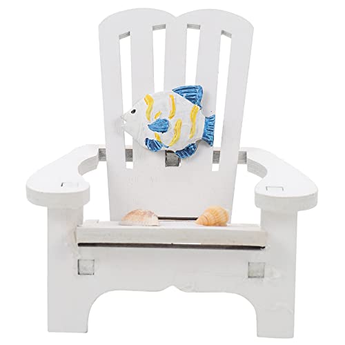 VILLCASE Mediterraner Miniatur Strandstuhl aus Holz und Harz Dekorativer Liegestuhl Detailgetreues Modell für Dollhouse Landschaftsbau Leichtes und Robustes Design Stilvolle von VILLCASE