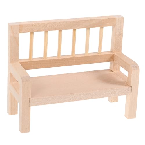 VILLCASE Mini-Möbelmodelle Miniaturen Häuser mach es Mini wohnaccessoires holzstuhl Miniatur-Bank Miniaturmöbel Mini-Aufbewahrungsbank Minibank aus Holz Mini-Bank-Modell hölzern von VILLCASE
