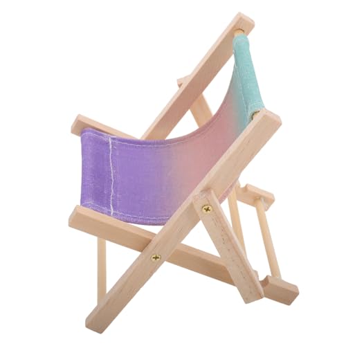 VILLCASE Mobiler Desktop-klappständer Handyhalterung Liegestuhl Mini-Stuhl Handy-klappständer Miniaturen Zum Basteln Puppenhaus Faltbarer Strandkorb Puppenhausdekoration Am Strand Hölzern von VILLCASE