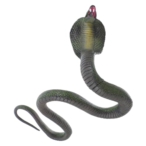 VILLCASE -Modell Flexible Schlangentier-spielzeugstatue Topf -schlangenrequisiten Schlangenfigur Aus Weichem Gummi Schlangen-streichspielzeug Schlangenaktionsmodell Olive Green Plastik von VILLCASE