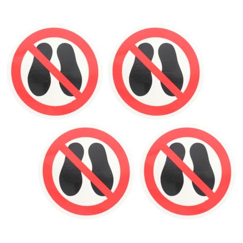 VILLCASE 4 Stück Betreten der Fläche Verboten Schild, Nicht Drauftreten Aufkleber, Vinyl-Aufkleber, 6x6cm, für Einkaufszentren, Supermärkte, Schulen, Krankenhäuser von VILLCASE
