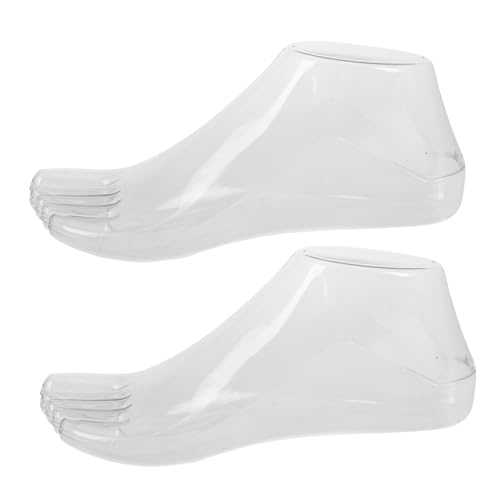 VILLCASE Realistisches Fußmodell Kunststoff Fußmannequin für Damenschuhe und Socken Transparent Glänzend Robustes Display für Schuhgeschäfte und Fotografie Sockendisplayständer von VILLCASE