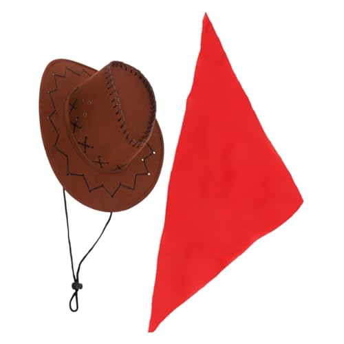 VILLFUL 1 Satz Cowboy Kostüm für Cowboy Hut Rotes Bandana für Karneval Halloween Cosplay Kreatives Western Outfit für Kleine und Cowgirls Vielseitige Kostümoptionen VILLFUL 1 Satz Cowboy Kostüm für Cowboy Hut Rotes Bandana für Karneval Halloween Cosplay Kreatives Western Outfit für Kleine und Cowgirls Vielseitige Kostümoptionen von VILLFUL