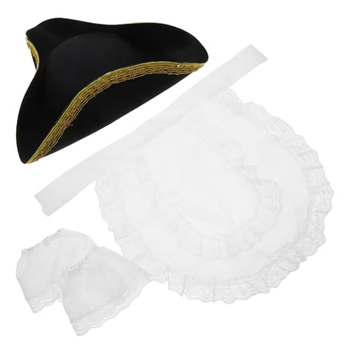 VILLFUL Piratenhut-partypaket: Hut-spitzenlätzchen Und Ärmelschoner Für Halloween-geburtstags- Und Karnevalsfeiern von VILLFUL