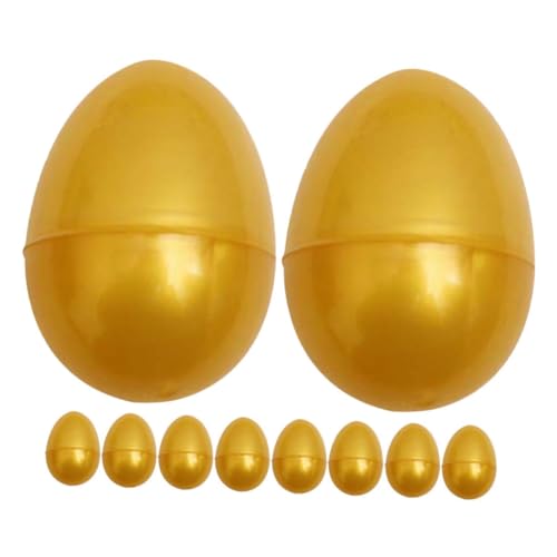 VILLFUL 10 Stück Goldene Plastikeier zum Befüllen Ostereiersuche Basteln und Dekoration für Frühlingsfeste Fördert Kreativität und Motorische Fähigkeiten von Kindern VILLFUL 10 Stück Goldene Plastikeier zum Befüllen Ostereiersuche Basteln und Dekoration für Frühlingsfeste Fördert Kreativität und Motorische Fähigkeiten von Kindern von VILLFUL