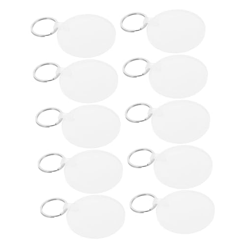 VILLFUL 10 Stück Runde Sublimations Schlüsselanhänger Rohlinge Doppelseitig Bedruckbar Hitzebeständige Schlüsselanhänger für DIY Fotodruck Vielseitige Heat Transfer Blank Schlüsselringe von VILLFUL