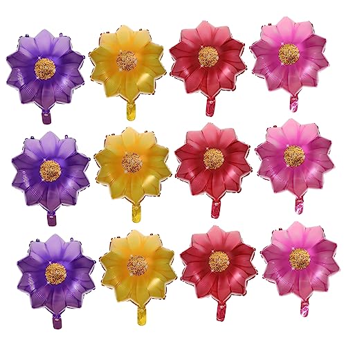 VILLFUL 12 Stück Folienballons Sonnenblume Aluminiumfilm Luftballons für Hochzeiten Geburtstagsfeiern und Dekorationen Gelb und Rot für Feierlichkeiten von VILLFUL