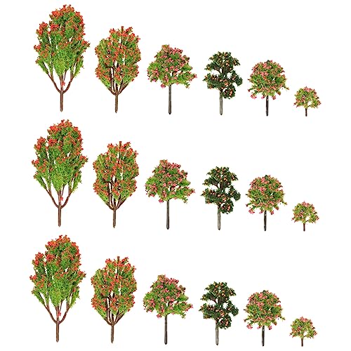VILLFUL 18 Stück Mikro Landschaftssimulationsbaum, Simulationsbaummodell, Sandtisch, DIY Modell, Mini Landschaftsdekor, Modellbaum, Kleine Baumdekoration, Landschaft, DIY Bäume, Mini von VILLFUL
