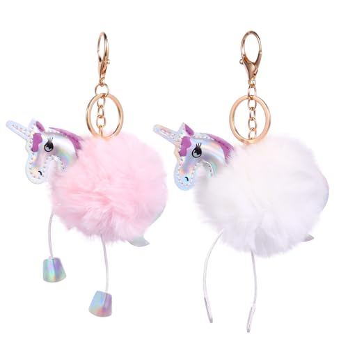 VILLFUL Schlüsselanhänger Satz 2 Stücke Plüsch Einhorn Schlüsselanhänger aus Legierung für Handtaschen Taschenanhänger Auto Dekoration VILLFUL Schlüsselanhänger Satz 2 Stücke Plüsch Einhorn Schlüsselanhänger aus Legierung für Handtaschen Taschenanhänger Auto Dekoration von VILLFUL