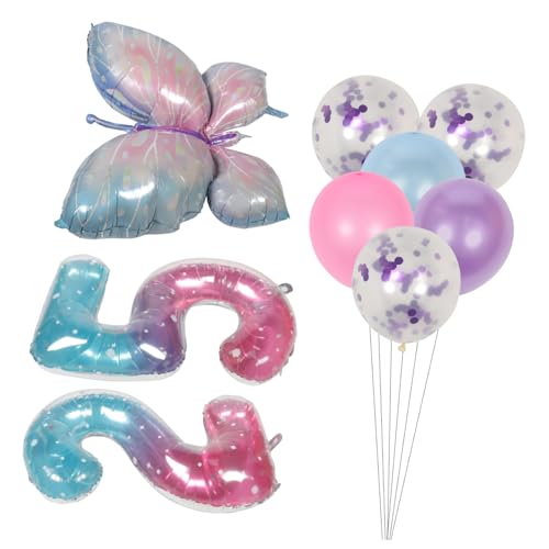VILLFUL 2 Sätze Blauer und Violetter Schmetterling Folienballon DIY Geburtstag Dekoration für Party Tischdeko Geburtstag Feier Zubehör von VILLFUL