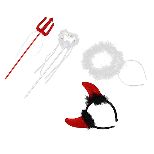 VILLFUL 2 Sätze Erwachsene Teufel Federschwingen Haarreif mit Zauberstab Cosplay Kostüm Halloween Fasching Zubehör VILLFUL 2 Sätze Erwachsene Teufel Federschwingen Haarreif mit Zauberstab Cosplay Kostüm Halloween Fasching Zubehör von VILLFUL