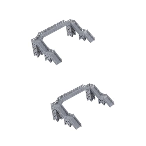 VILLFUL 2 Stück Modellbahn Eisenbahn Landschaft Ornament Fußgängerbrücke Gebäudemodell Miniatur Fußgängerbrücke Sandtischmaterial Fußgängerbrücke Für Fußgängerbrückendekoration von VILLFUL