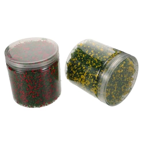 VILLFUL 2 Stück Sandbox-Modellierungsmaterialien Modellbäume Blumenmodell Mini-Miniaturmodell Modellgras Sandtisch, Geländepulver Modellzubehör Model Grasgeländepulver Bastelgras Plastik von VILLFUL