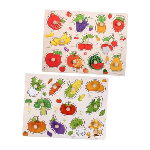 VILLFUL 2 Stück Teiliges Holz Steckpuzzle für Kleinkinder Montessori Lernspielzeug mit Früchten und Gemüse Fördert Kognitive Entwicklung Hand Koordination und Gruppenspiel VILLFUL 2 Stück Teiliges Holz Steckpuzzle für Kleinkinder Montessori Lernspielzeug mit Früchten und Gemüse Fördert Kognitive Entwicklung Hand Koordination und Gruppenspiel von VILLFUL