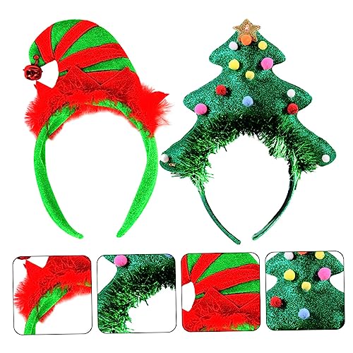 VILLFUL 2 Stück Teiliges Weihnachts Haarreif mit Glocken Clownshut Leichtes Langlebiges Party Cosplay Zubehör Einzigartiges Design für Karneval Weihnachtsfeier und Kostümparty von VILLFUL