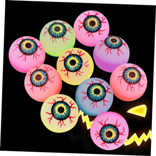 VILLFUL 20 Stück Teiliges Elastische Hüpfbälle mit Kreativem Augenmuster Farbenfrohe Weiche und Sichere Springbälle für Freizeitspaß für Jungen und Mädchen Zufällige Farbe von VILLFUL