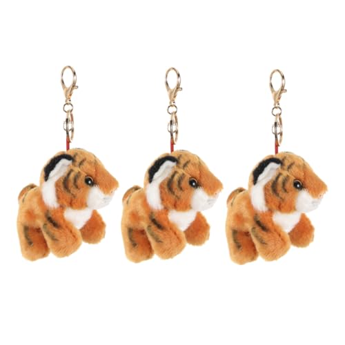 VILLFUL 3stücke Plüsch Tiger Schlüsselanhänger Set Kuscheliges Stofftier Anhänger Für Taschen Rucksäcke Schlüssel Partygeschenke Geburtstagsgeschenke von VILLFUL
