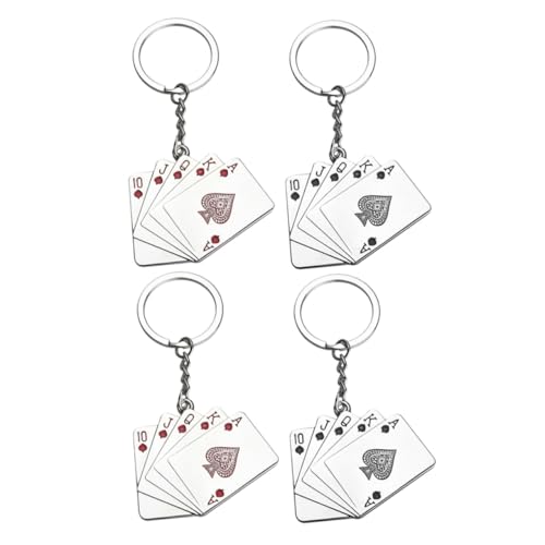 VILLFUL 4 Stück Poker Karten Schlüsselanhänger Kreatives Design Metall Glücksbringer Charm Für Sammler Spieler Geschenkidee Alltag Accessoire VILLFUL 4 Stück Poker Karten Schlüsselanhänger Kreatives Design Metall Glücksbringer Charm Für Sammler Spieler Geschenkidee Alltag Accessoire von VILLFUL