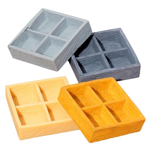 VILLFUL 4 Stück Teiliges Aufbewahrungsbox Resin Realistische Vierteilige Kompaktbox für Puppenhäuser für Süßigkeiten und Nüsse Dekoration für Mikrolandschaften von VILLFUL