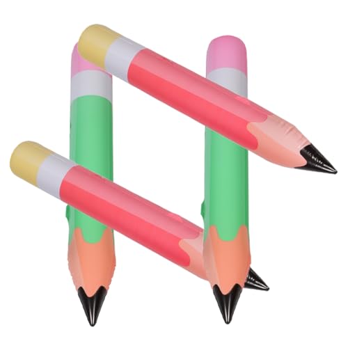 VILLFUL 4 Stück Teiliges Aufblasbares Bleistift aus Strapazierfähigem PVC Farbenfrohe Party und Klassenzimmerdekoration für Schulanfang Geburtstag und Festliche Raumgestaltung von VILLFUL