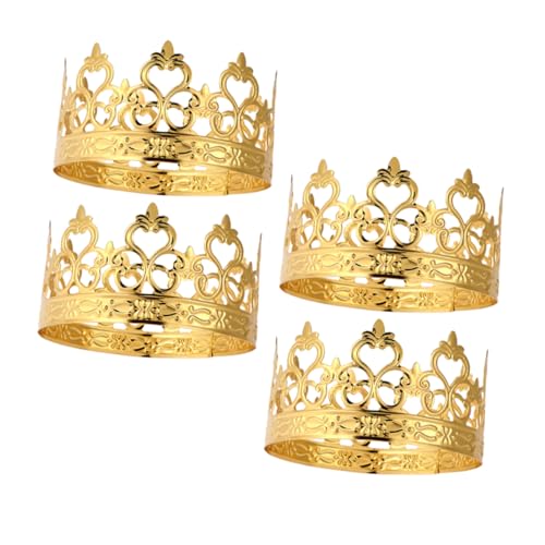 VILLFUL 4 Stück Teiliges Mini Goldene Krone Tortendeko Glitzernde Krone Cake Topper für Hochzeit Geburtstag Babyparty Verspielte Prinzessin Kuchen Dekoration von VILLFUL