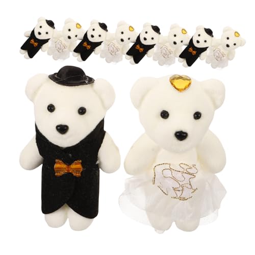 VILLFUL 5 Paare Plüschbären Hochzeitspaar Dekorative Mini Kuscheltiere Valentinstag Stofftiere Weiche Bären Puppen für Hochzeit Auto Sofa Schlafzimmer Dekoration VILLFUL 5 Paare Plüschbären Hochzeitspaar Dekorative Mini Kuscheltiere Valentinstag Stofftiere Weiche Bären Puppen für Hochzeit Auto Sofa Schlafzimmer Dekoration von VILLFUL
