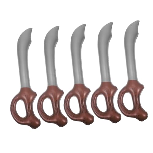 VILLFUL 5 Stück Aufblasbare Piratenschwerter Teiliges Kindergeburtstag Halloween Kostümspielzeug Ergonomischer Griff Leichtes Material Vielseitig für Piraten Cosplay Bühnenparty von VILLFUL