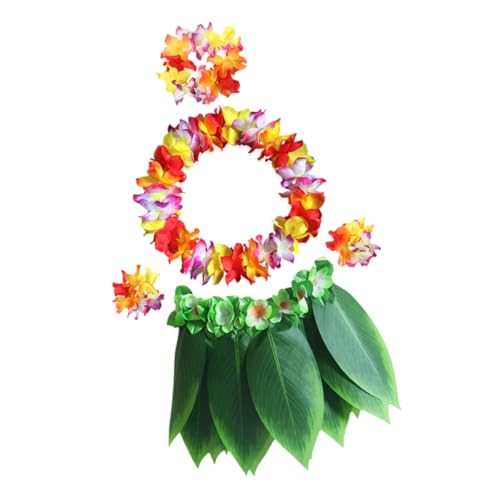 VILLFUL 5 Stück Hawaiian Kostüm Set für Teilig mit Grünem Leaf Skirt Natürlichen Blumen Leis Stirnband und Halskranz Luau Party Outfit für Sommergeburtstag und Strandfeier VILLFUL 5 Stück Hawaiian Kostüm Set für Teilig mit Grünem Leaf Skirt Natürlichen Blumen Leis Stirnband und Halskranz Luau Party Outfit für Sommergeburtstag und Strandfeier von VILLFUL