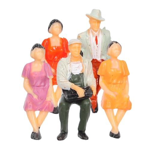 VILLFUL 5 Stück Maßstab Farbige Sitzende Modellbaufiguren Handbemalte Miniatur-Diorama-Figuren für Architektur Bahnmodelle Landschaft und Hobby von VILLFUL
