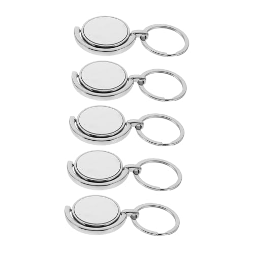 VILLFUL 5 Stück Teiliges Sublimations Rund Drehbar Metall Blanko für Wärmeübertragung Hitzebeständig für Diy-projekte Kompatibel als Schlüssel Taschenanhänger von VILLFUL