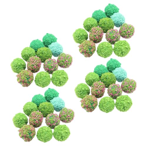 VILLFUL 50 Stück Europäisches Modell Handwerk Gebäude Sand Tisch Szene DIY Modell Grüne Pflanze Haar Ball Landschaftsbau Dekorative Ornamente 50 Stück Simulation Cluster Ball Landschaft von VILLFUL