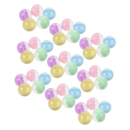 VILLFUL 50 Stück Halbtransparente Macaron-farbige Kunststoffkapseln Nachfüllbare Spielkapseln für Automatenspiele DIY Bastelbehälter Große Kapazität für Kleine Spielzeuge und Süßigkeiten von VILLFUL