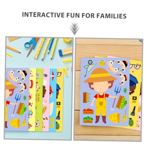 VILLFUL 6 Sätze Teiliges Berufspuzzle mit Anzieh Aufklebern für Interaktives DIY Kostümspiel zur Frühkindlichen Buntes Lernspiel für Zuhause und Schule von VILLFUL