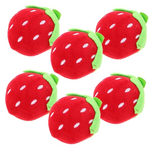 VILLFUL 6 Stück Kuscheltier Erdbeere Weiche Plüsch Erdbeeren für Süßes Kissen Dekoration für DIY Projekte für Mädchen von VILLFUL