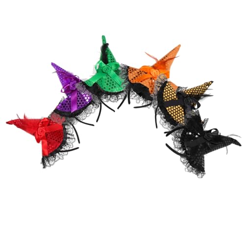 VILLFUL 6 Stück Teiliges Halloween Hexen Haarband mit Pailletten Farbige Spitzen Hexenhut Stirnbänder für Damen Komfortabel Fest Sitzend für Kostümfeier Party und Bühnenauftritte VILLFUL 6 Stück Teiliges Halloween Hexen Haarband mit Pailletten Farbige Spitzen Hexenhut Stirnbänder für Damen Komfortabel Fest Sitzend für Kostümfeier Party und Bühnenauftritte von VILLFUL