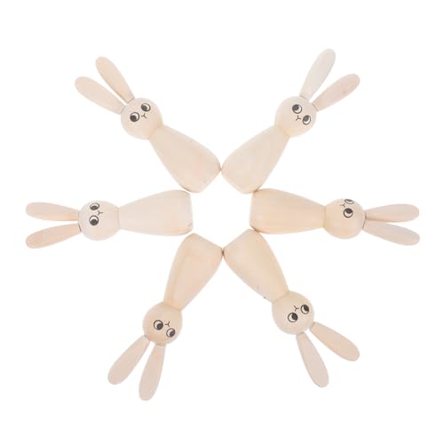 VILLFUL 6 Stück Teiliges Unvollendete Holzkaninchen Figuren für Ostern Diy Bastelprojekte Natürliche Holzoberfläche mit Bedruckten Augen für Kreative Dekoration und VILLFUL 6 Stück Teiliges Unvollendete Holzkaninchen Figuren für Ostern Diy Bastelprojekte Natürliche Holzoberfläche mit Bedruckten Augen für Kreative Dekoration und von VILLFUL