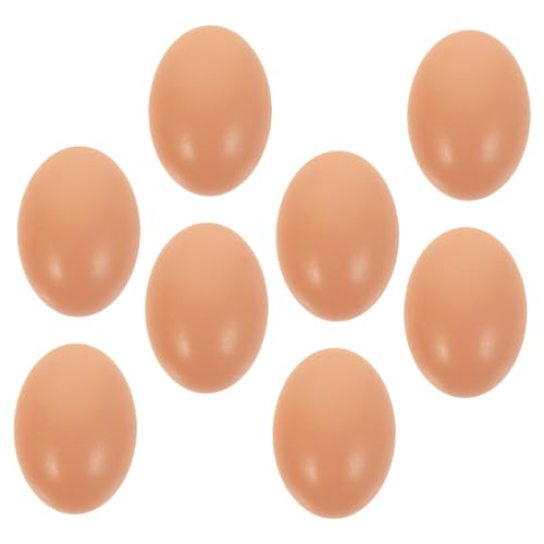 VILLFUL 8stücke Holzeier Für Hühner Künstliche Eier Simulation Eier Spielzeugeier Bastelmaterial DIY Dekoration Ostern Festival Decoration Ornament Craft Project von VILLFUL