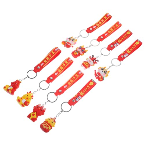 VILLFUL 8 Stück Teiliges Schlüsselanhänger aus Silikon Einzigartiger Drachenanhänger mit Glatter Oberfläche Charmante Taschen Rucksackdekoration als Neujahrs Geschenkaccessoire von VILLFUL