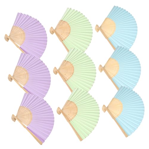 VILLFUL 9 Stück Teiliges Set Diy Malfächer für Blanko Faltfächer zum Malen Kreative Handventilatoren für Hochzeiten Partys und Dekorationen Leicht und Tragbar von VILLFUL