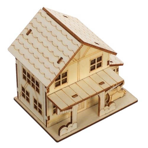 VILLFUL DIY Holzhaus Bausatz mit LED Licht Stabiles Miniatur Holzhaus Modell Handgefertigtes Gartenhaus Bastelset für Erwachsene und Förderndes Puzzle für Kreativität und Geschicklichkeit von VILLFUL