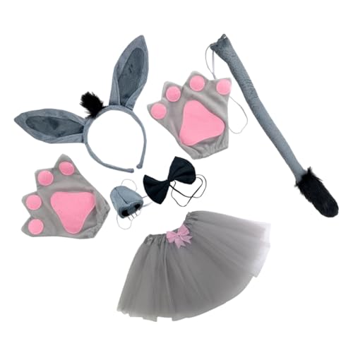 VILLFUL Esel Kostüm Set mit Ohren Haarreif und Bequemes Tier Kostüm Zubehör für Halloween Karneval Cosplay Party Teiliges Donkey Cosplay Set für Erwachsene von VILLFUL