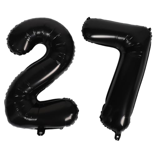 VILLFUL Folienballons Schwarz Aluminiumfolie Geburtstag Party Dekoration Jubiläum Feier Zubehör Langlebig Schick Robust für Geburtstagsfest Karneval von VILLFUL
