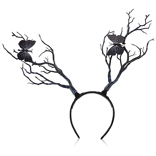 VILLFUL Halloween Haarreif Damen Antler Geweih Kopfschmuck aus Silikon Baumzweige Design Leicht und Bequem für Halloween Cosplay Party Zubehör von VILLFUL